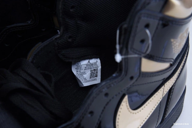 HYPE 555088-032 AIR BLACK METALLIC GOLD HIGH 1 (2020) JORDAN RETRO 0702